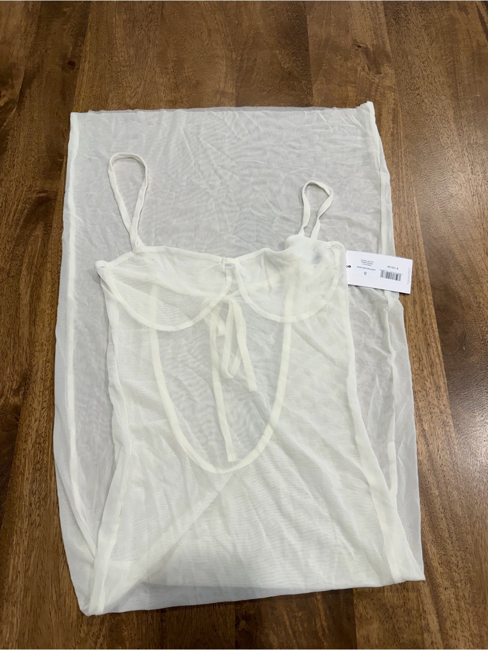 WeWoreWhat Sheer Mesh Dress in Ivory